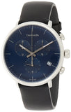 Buy Shop Calvin Klein High Noon Chronograph Blue Dial Black Leather Strap Watch for Men - K8M271CN USA Online