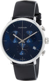 Buy Shop Calvin Klein High Noon Chronograph Blue Dial Black Leather Strap Watch for Men - K8M271CN USA Online