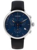 Buy Shop Calvin Klein High Noon Chronograph Blue Dial Black Leather Strap Watch for Men - K8M271CN USA Online