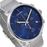 Buy Shop Calvin Klein High Noon Chronograph Blue Dial Silver Mesh Bracelet Watch for Men - K8M2712N USA Online