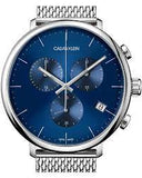 Buy Shop Calvin Klein High Noon Chronograph Blue Dial Silver Mesh Bracelet Watch for Men - K8M2712N USA Online