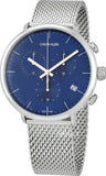 Buy Shop Calvin Klein High Noon Chronograph Blue Dial Silver Mesh Bracelet Watch for Men - K8M2712N USA Online