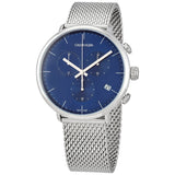 Buy Shop Calvin Klein High Noon Chronograph Blue Dial Silver Mesh Bracelet Watch for Men - K8M2712N USA Online