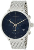 Buy Shop Calvin Klein High Noon Chronograph Blue Dial Silver Mesh Bracelet Watch for Men - K8M2712N USA Online