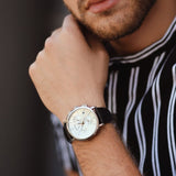 Buy Shop Calvin Klein High Noon Chronograph White Dial Black Leather Strap Watch for Men - K8M271C6 USA Online