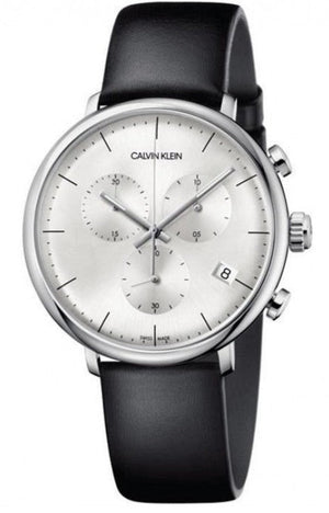 Buy Shop Calvin Klein High Noon Chronograph White Dial Black Leather Strap Watch for Men - K8M271C6 USA Online