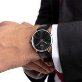 Buy Shop Calvin Klein High Noon Quartz Black Dial Black Leather Strap Watch for Men - K8M211C1 USA Online