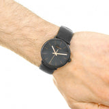 Buy Shop Calvin Klein High Noon Quartz Black Dial Black Leather Strap Watch for Men - K8M214CB USA Online