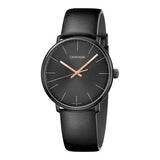 Buy Shop Calvin Klein High Noon Quartz Black Dial Black Leather Strap Watch for Men - K8M214CB USA Online