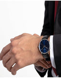 Buy Shop Calvin Klein High Noon Quartz Blue Dial Black Leather Strap Watch for Men - K8M211CN USA Online