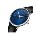 Buy Shop Calvin Klein High Noon Quartz Blue Dial Black Leather Strap Watch for Men - K8M211CN USA Online