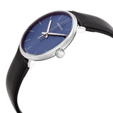 Buy Shop Calvin Klein High Noon Quartz Blue Dial Black Leather Strap Watch for Men - K8M211CN USA Online