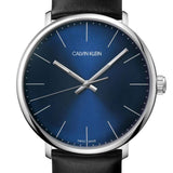 Buy Shop Calvin Klein High Noon Quartz Blue Dial Black Leather Strap Watch for Men - K8M211CN USA Online