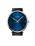 Buy Shop Calvin Klein High Noon Quartz Blue Dial Black Leather Strap Watch for Men - K8M211CN USA Online