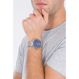 Buy Shop Calvin Klein High Noon Quartz Blue Dial Silver Mesh Bracelet Watch for Men - K8M2112N USA Online
