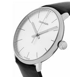 Buy Shop Calvin Klein High Noon Quartz White Dial Black Leather Strap Watch for Men - K8M211C6 USA Online