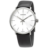 Buy Shop Calvin Klein High Noon Quartz White Dial Black Leather Strap Watch for Men - K8M211C6 USA Online