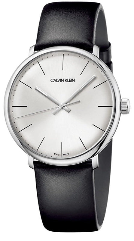 Buy Shop Calvin Klein High Noon Quartz White Dial Black Leather Strap Watch for Men - K8M211C6 USA Online