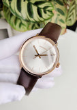 Buy Shop Calvin Klein High Noon Silver Dial Brown Leather Strap Watch for Men - K8M216G6 USA Online