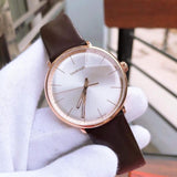 Buy Shop Calvin Klein High Noon Silver Dial Brown Leather Strap Watch for Men - K8M216G6 USA Online