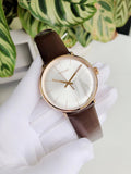 Buy Shop Calvin Klein High Noon Silver Dial Brown Leather Strap Watch for Men - K8M216G6 USA Online