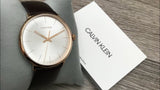 Buy Shop Calvin Klein High Noon Silver Dial Brown Leather Strap Watch for Men - K8M216G6 USA Online