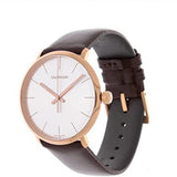 Buy Shop Calvin Klein High Noon Silver Dial Brown Leather Strap Watch for Men - K8M216G6 USA Online