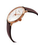 Buy Shop Calvin Klein High Noon Silver Dial Brown Leather Strap Watch for Men - K8M216G6 USA Online