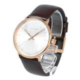 Buy Shop Calvin Klein High Noon Silver Dial Brown Leather Strap Watch for Men - K8M216G6 USA Online