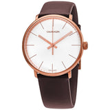 Buy Shop Calvin Klein High Noon Silver Dial Brown Leather Strap Watch for Men - K8M216G6 USA Online