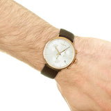 Buy Shop Calvin Klein High Noon Silver Dial Brown Leather Strap Watch for Men - K8M276G6 USA Online