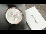 Buy Shop Calvin Klein High Noon Silver Dial Brown Leather Strap Watch for Men - K8M276G6 USA Online