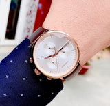 Buy Shop Calvin Klein High Noon Silver Dial Brown Leather Strap Watch for Men - K8M276G6 USA Online