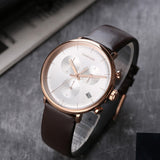 Buy Shop Calvin Klein High Noon Silver Dial Brown Leather Strap Watch for Men - K8M276G6 USA Online
