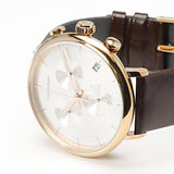 Buy Shop Calvin Klein High Noon Silver Dial Brown Leather Strap Watch for Men - K8M276G6 USA Online