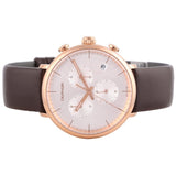 Buy Shop Calvin Klein High Noon Silver Dial Brown Leather Strap Watch for Men - K8M276G6 USA Online