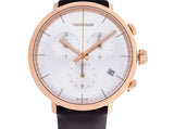 Buy Shop Calvin Klein High Noon Silver Dial Brown Leather Strap Watch for Men - K8M276G6 USA Online
