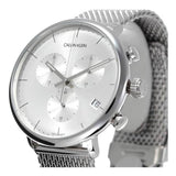 Buy Shop Calvin Klein High Noon Silver Dial Silver Mesh Bracelet Watch for Men - K8M27126 USA Online
