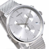 Buy Shop Calvin Klein High Noon Silver Dial Silver Mesh Bracelet Watch for Men - K8M27126 USA Online