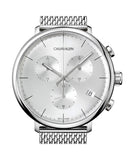 Buy Shop Calvin Klein High Noon Silver Dial Silver Mesh Bracelet Watch for Men - K8M27126 USA Online