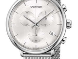 Buy Shop Calvin Klein High Noon Silver Dial Silver Mesh Bracelet Watch for Men - K8M27126 USA Online