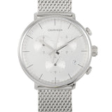 Buy Shop Calvin Klein High Noon Silver Dial Silver Mesh Bracelet Watch for Men - K8M27126 USA Online