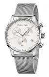 Buy Shop Calvin Klein High Noon Silver Dial Silver Mesh Bracelet Watch for Men - K8M27126 USA Online