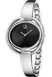 Buy Shop Calvin Klein Impetuous Black Dial Silver Steel Strap Watch for Women - K4F2N111 USA Online