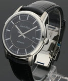 Buy Shop Calvin Klein Infinity Automatic Black Dial Black Leather Strap Watch for Men - K5S341C1 USA Online