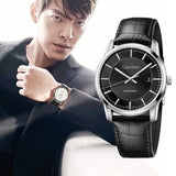 Buy Shop Calvin Klein Infinity Automatic Black Dial Black Leather Strap Watch for Men - K5S341C1 USA Online