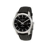 Buy Shop Calvin Klein Infinity Automatic Black Dial Black Leather Strap Watch for Men - K5S341C1 USA Online