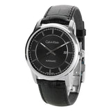 Buy Shop Calvin Klein Infinity Automatic Black Dial Black Leather Strap Watch for Men - K5S341C1 USA Online