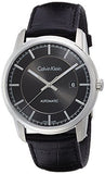 Buy Shop Calvin Klein Infinity Automatic Black Dial Black Leather Strap Watch for Men - K5S341C1 USA Online