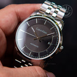 Buy Shop Calvin Klein Infinity Black Dial Silver Steel Strap Watch for Men - K5S34141 USA Online